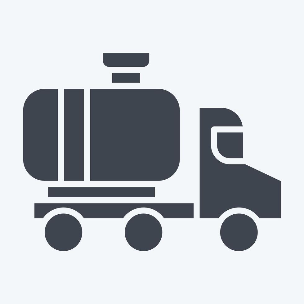 Icon Gas Truck. related to Industry symbol. glyph style. design editable vector