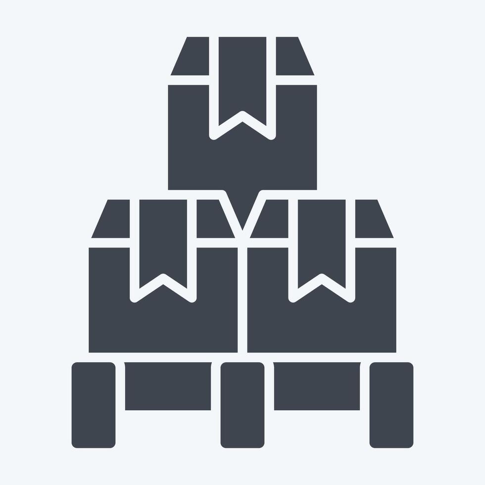Icon Pallet Box. related to Industry symbol. glyph style. design editable vector