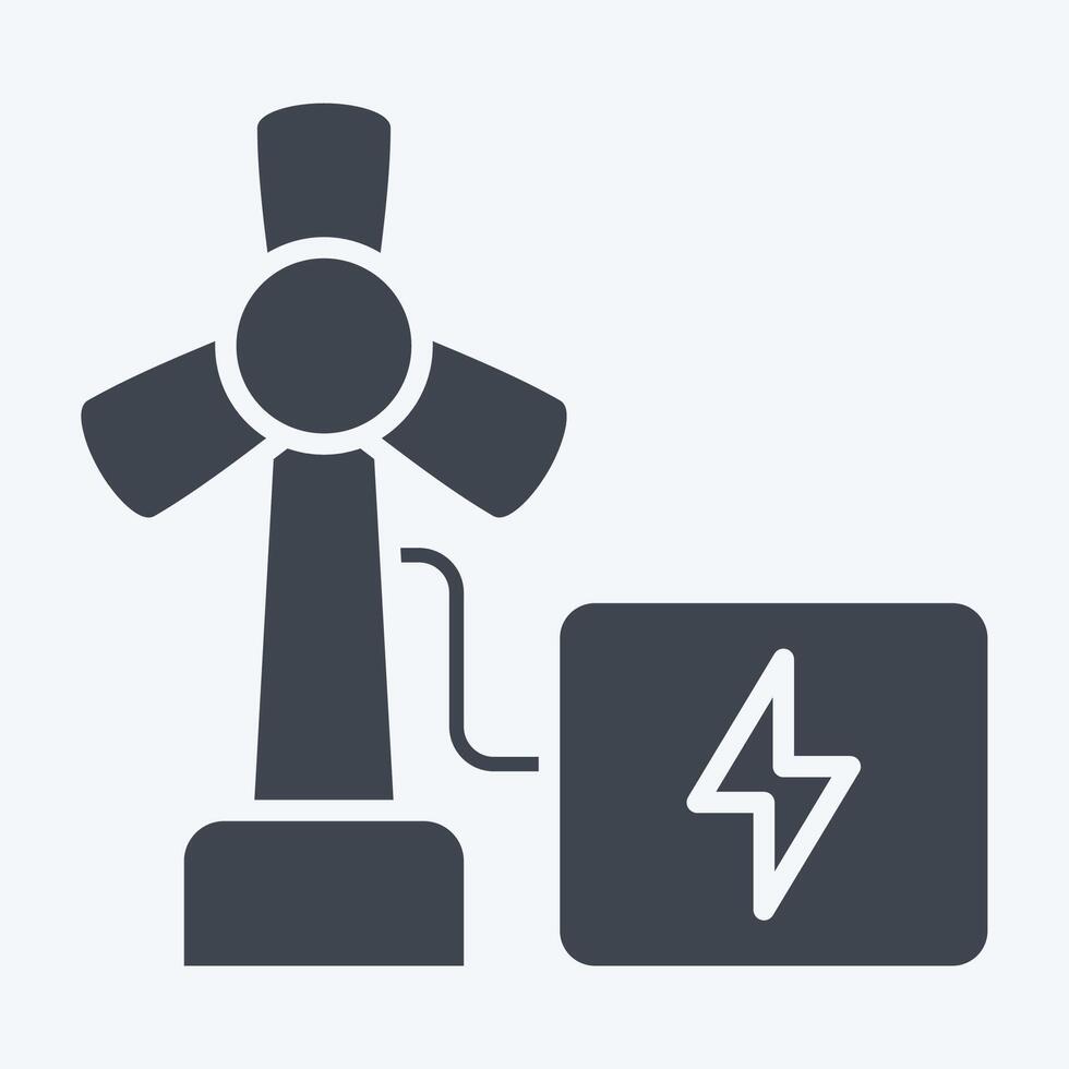 Icon Renewable Energy. related to Industry symbol. glyph style. design editable vector