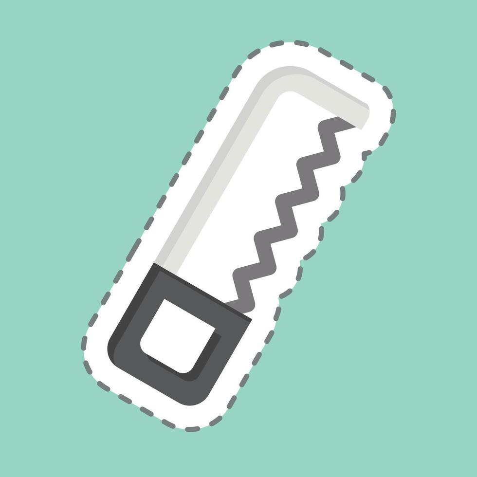 Sticker line cut Coping Saw. related to Repair Tools symbol. design editable vector
