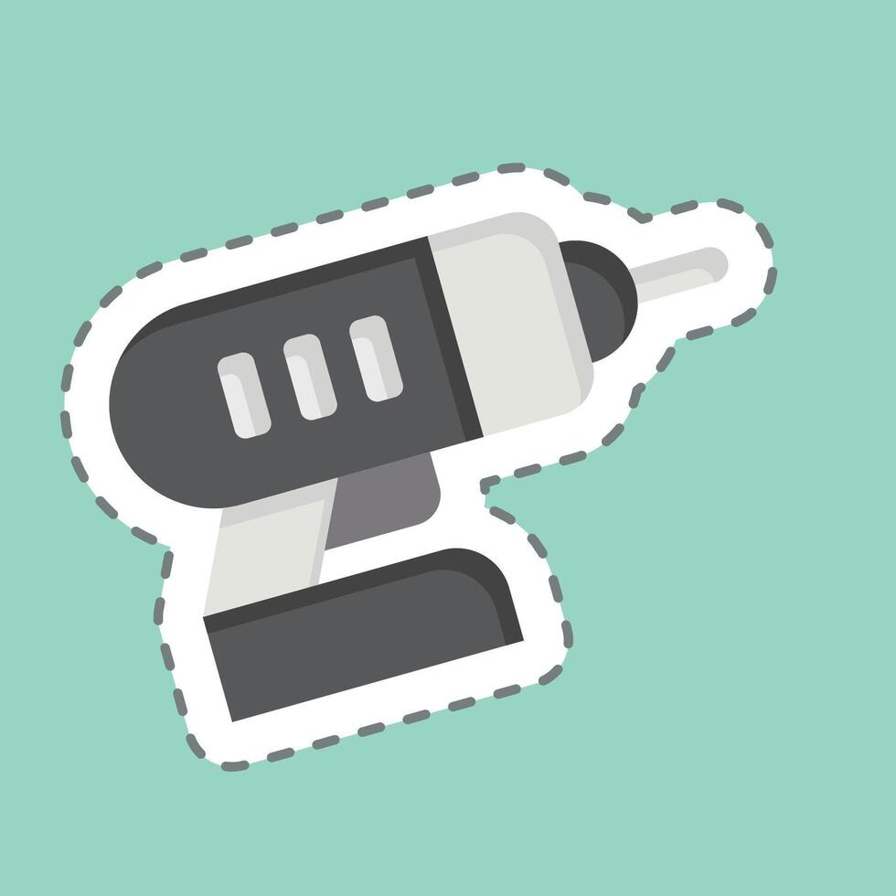 Sticker line cut Drill. related to Repair Tools symbol. design editable vector