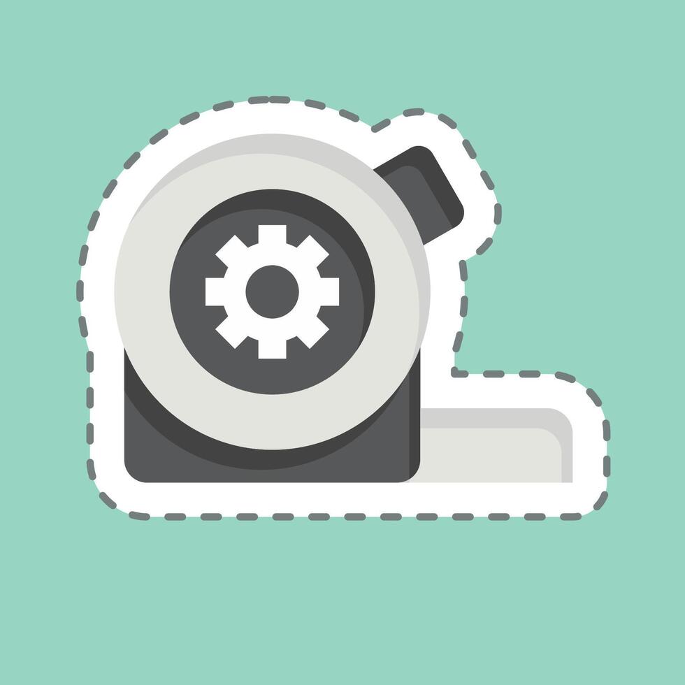 Sticker line cut Measure Tape. related to Repair Tools symbol. design editable vector