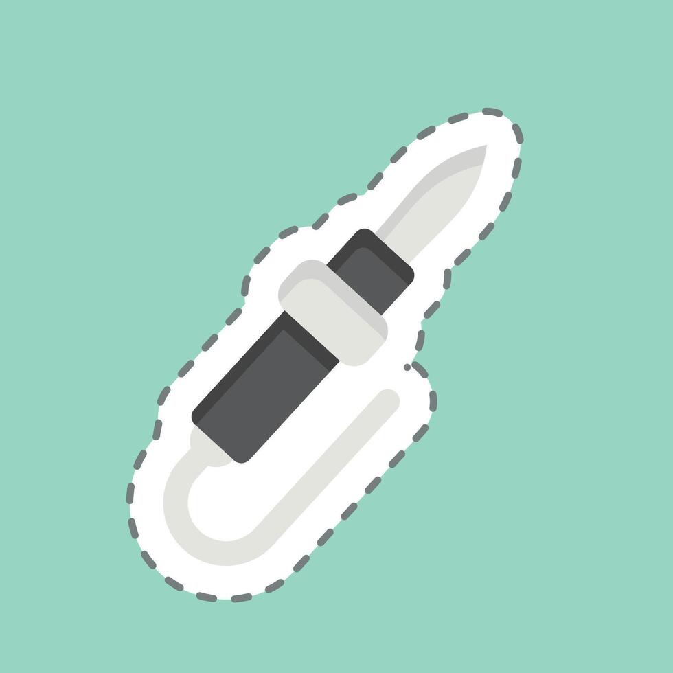 Sticker line cut Soldering Iron. related to Repair Tools symbol. design editable vector