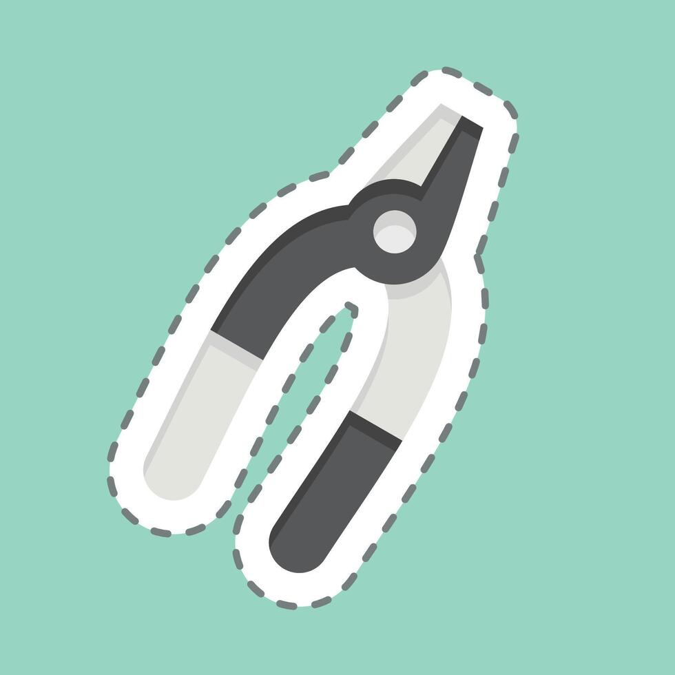 Sticker line cut Pliers. related to Repair Tools symbol. design editable vector