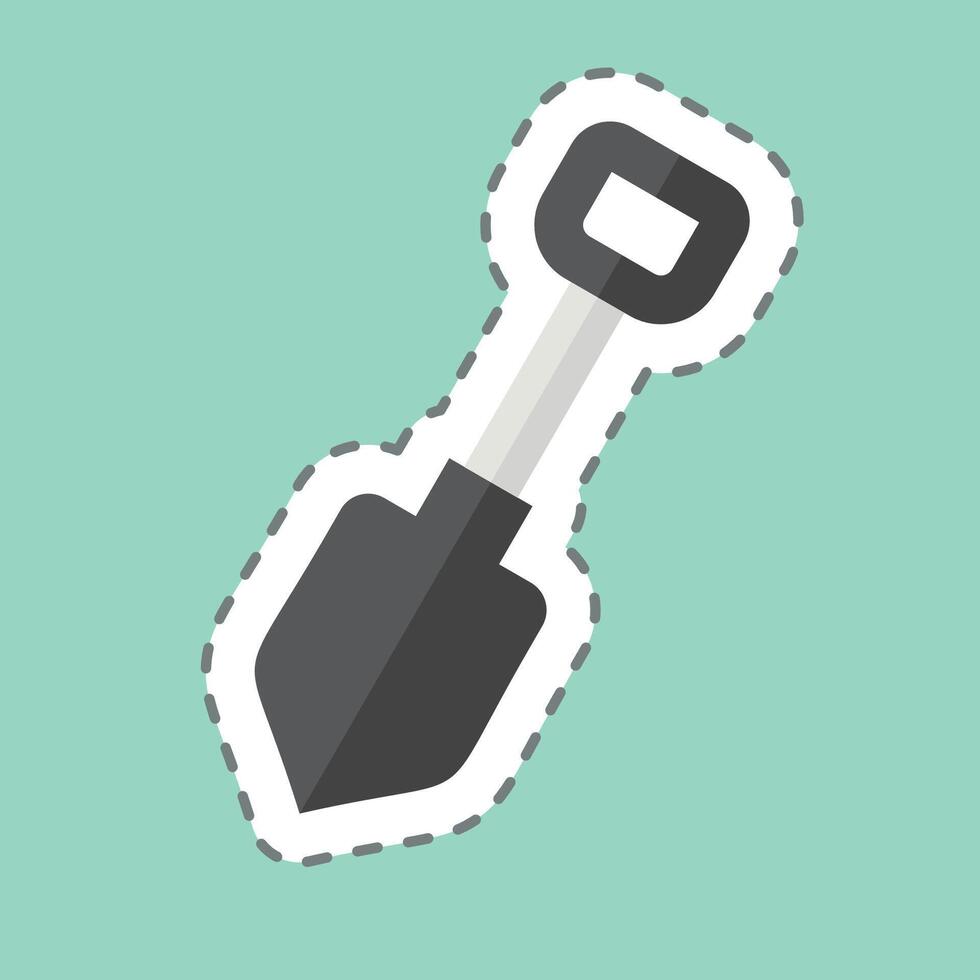 Sticker line cut Showel. related to Repair Tools symbol. design editable vector