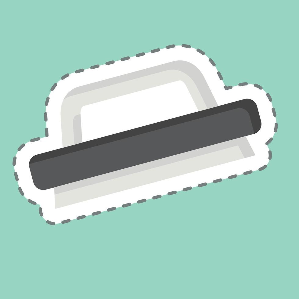 Sticker line cut Wood Trowel. related to Repair Tools symbol. design editable vector