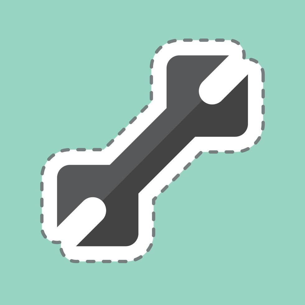 Sticker line cut Wrench. related to Repair Tools symbol. design editable vector
