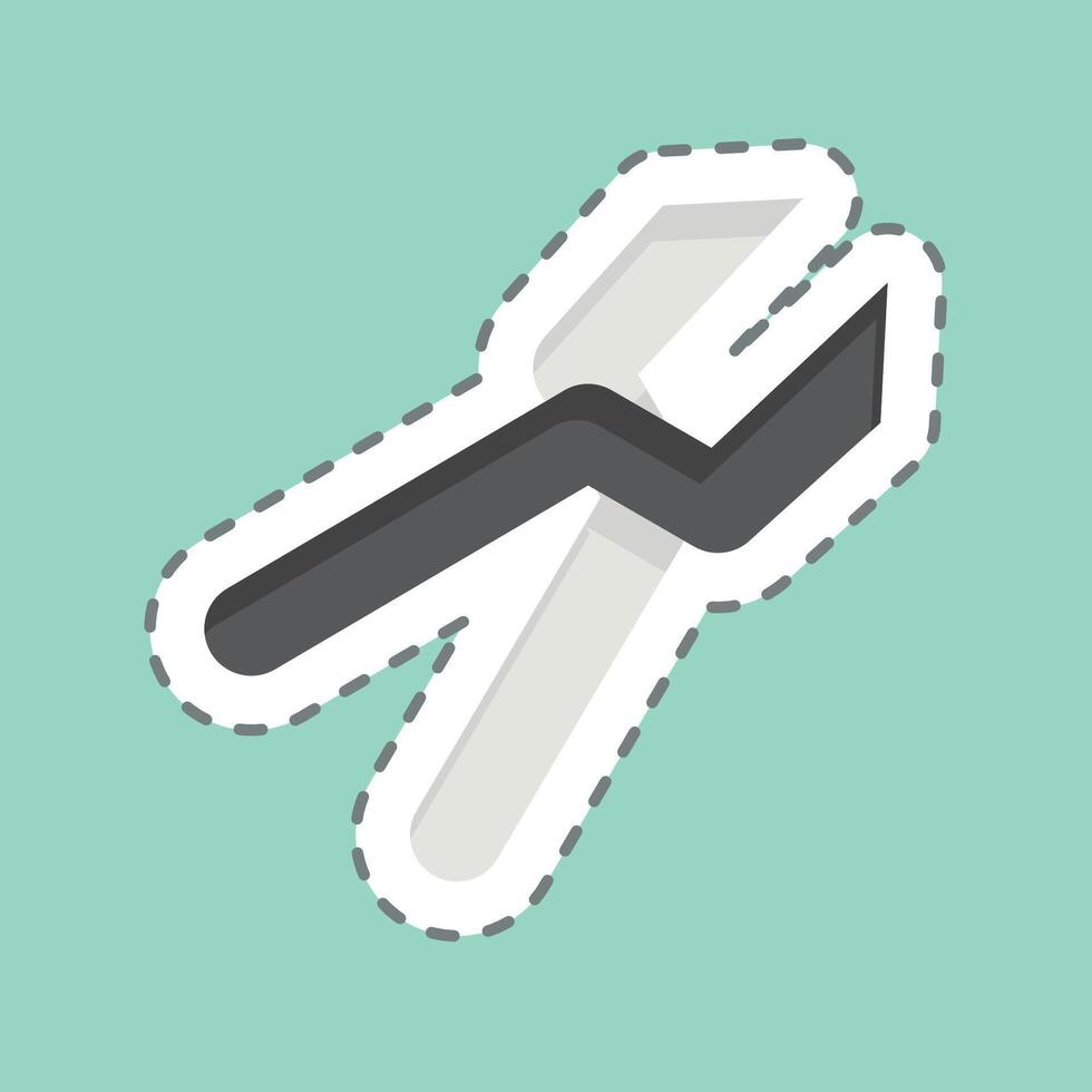 Sticker line cut Zinc Scissors. related to Repair Tools symbol. design editable vector