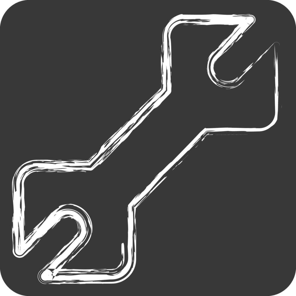 Icon Wrench. related to Repair Tools symbol. chalk Style. design editable vector