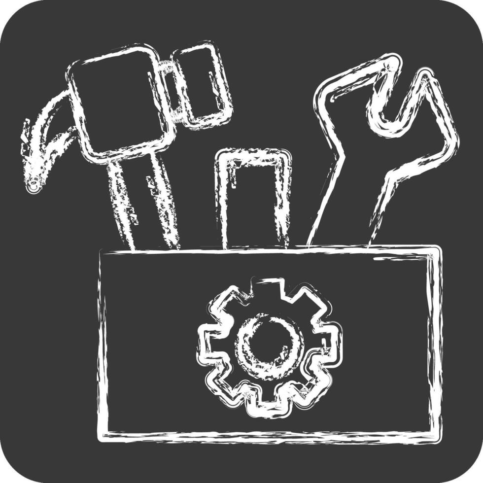 Icon Tool Box. related to Repair Tools symbol. chalk Style. design editable vector