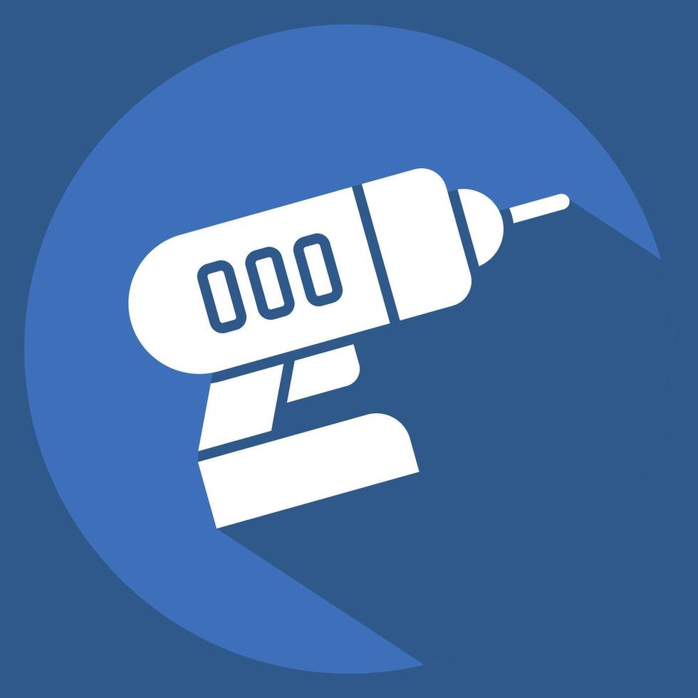 Icon Drill. related to Repair Tools symbol. long shadow style. design editable vector