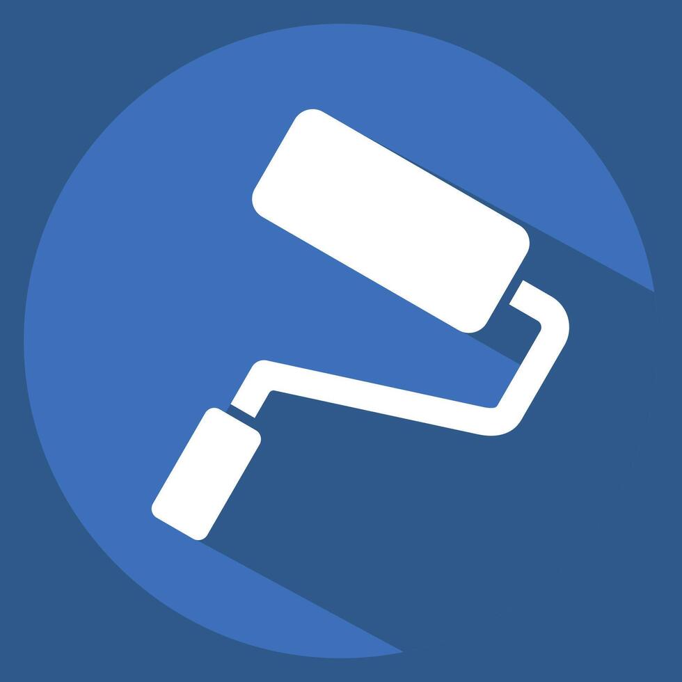 Icon Paint Roller. related to Repair Tools symbol. long shadow style. design editable vector