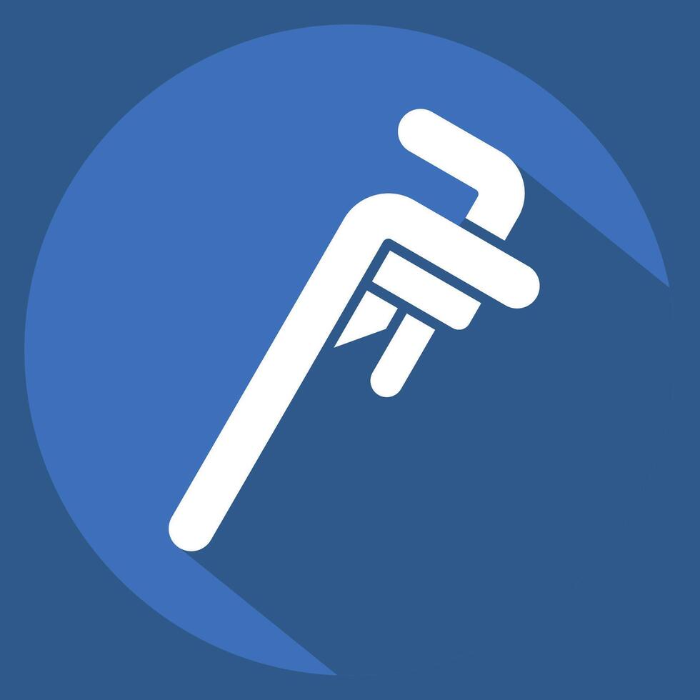 Icon Pipe Wrench. related to Repair Tools symbol. long shadow style. design editable vector