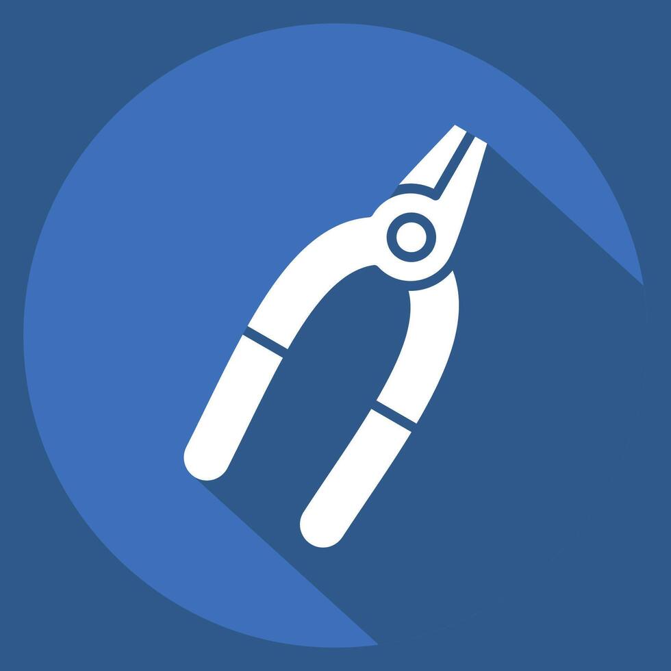Icon Pliers. related to Repair Tools symbol. long shadow style. design editable vector
