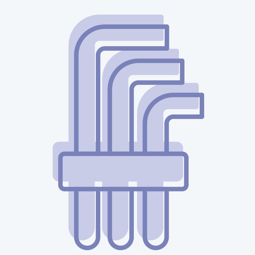 Icon Hex Keys. related to Repair Tools symbol. two tone style. design editable vector