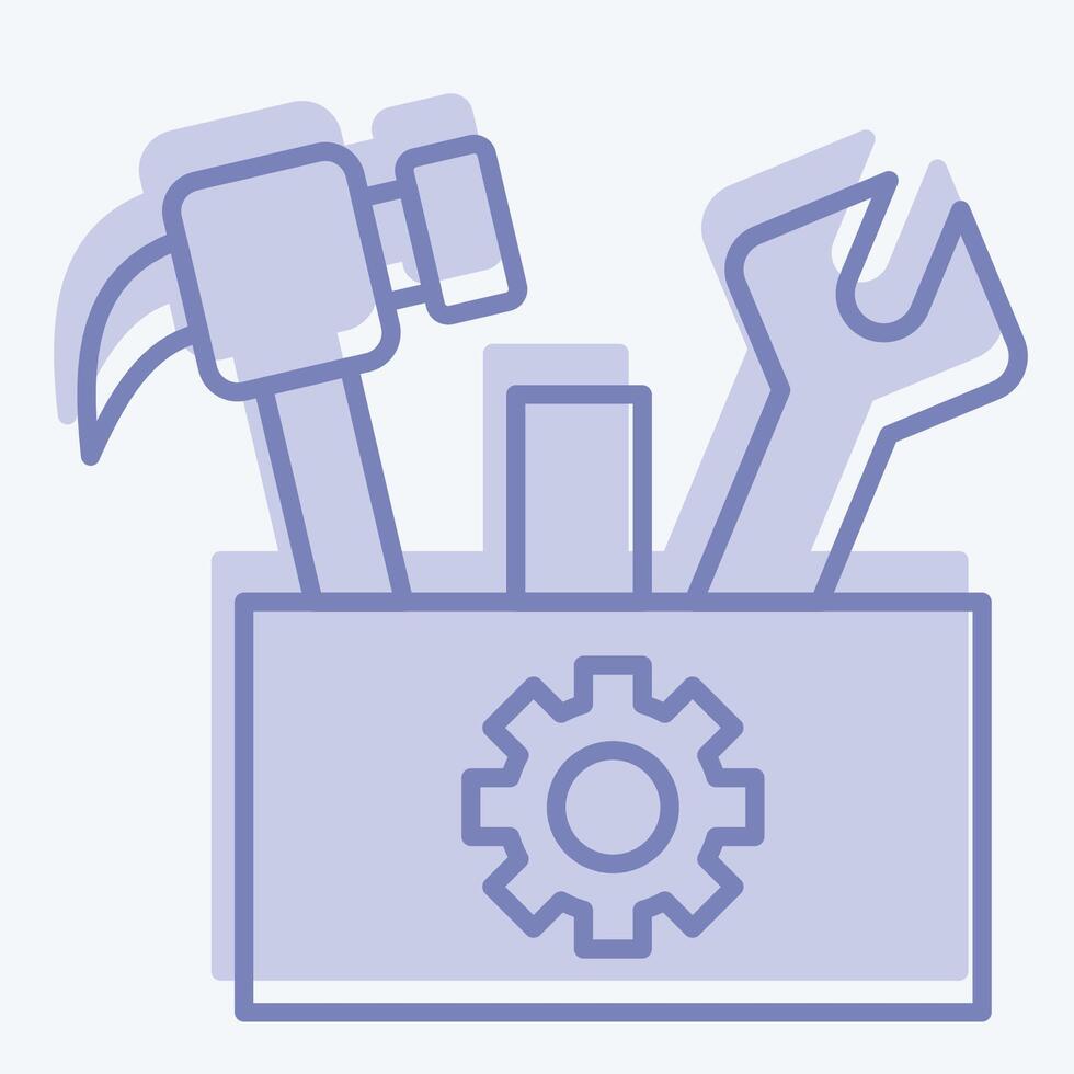 Icon Tool Box. related to Repair Tools symbol. two tone style. design editable vector