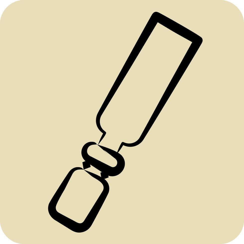 Icon Chisel. related to Repair Tools symbol. hand drawn style. design editable vector