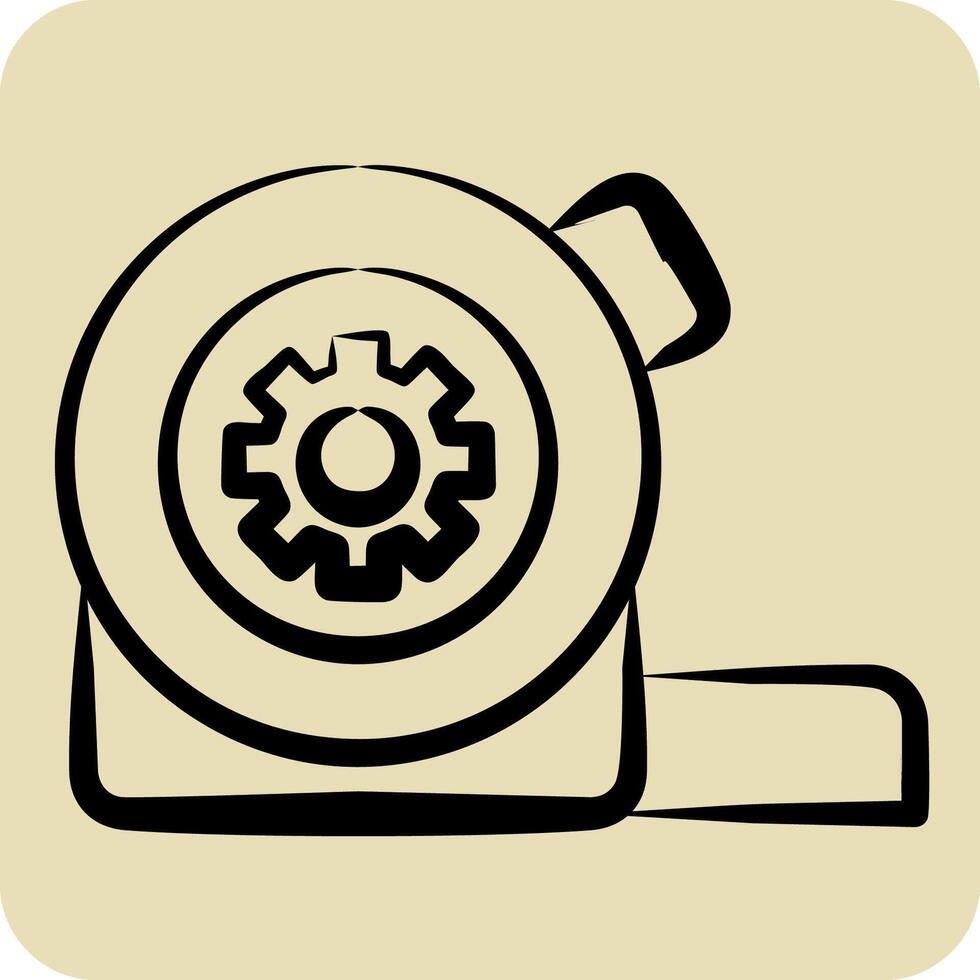Icon Measure Tape. related to Repair Tools symbol. hand drawn style. design editable vector