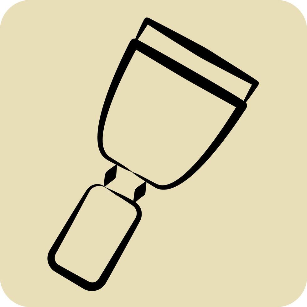 Icon Paint Trowel. related to Repair Tools symbol. hand drawn style. design editable vector