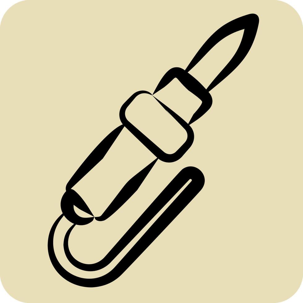 Icon Soldering Iron. related to Repair Tools symbol. hand drawn style. design editable vector