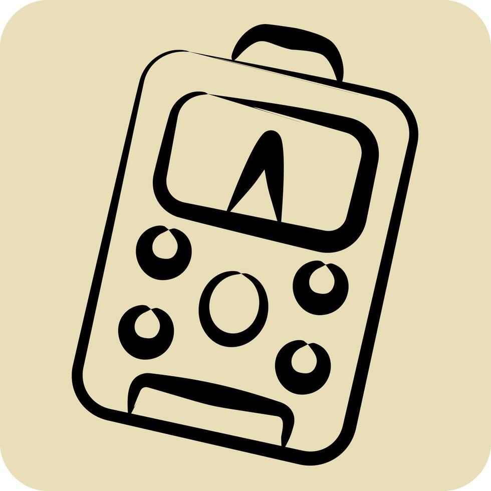 Icon Power Meter. related to Repair Tools symbol. hand drawn style. design editable vector