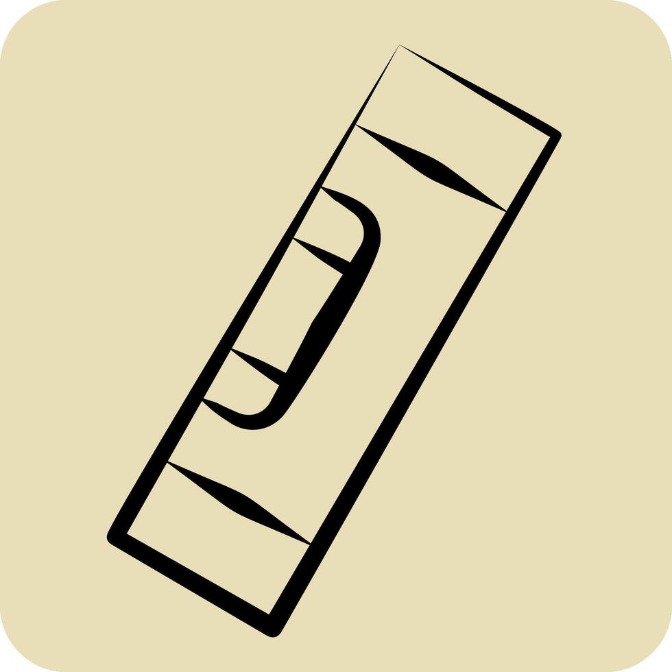 Icon Spirit Level. related to Repair Tools symbol. hand drawn style. design editable vector