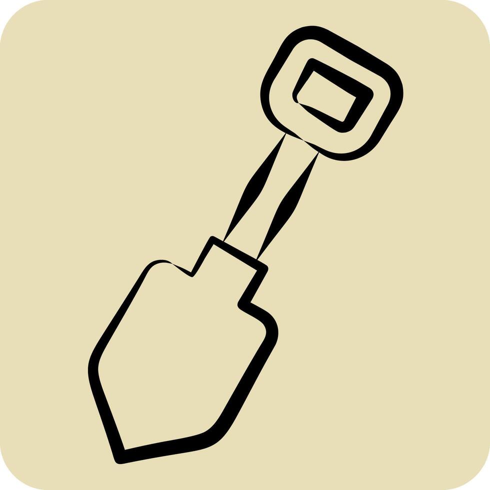 Icon Showel. related to Repair Tools symbol. hand drawn style. design editable vector