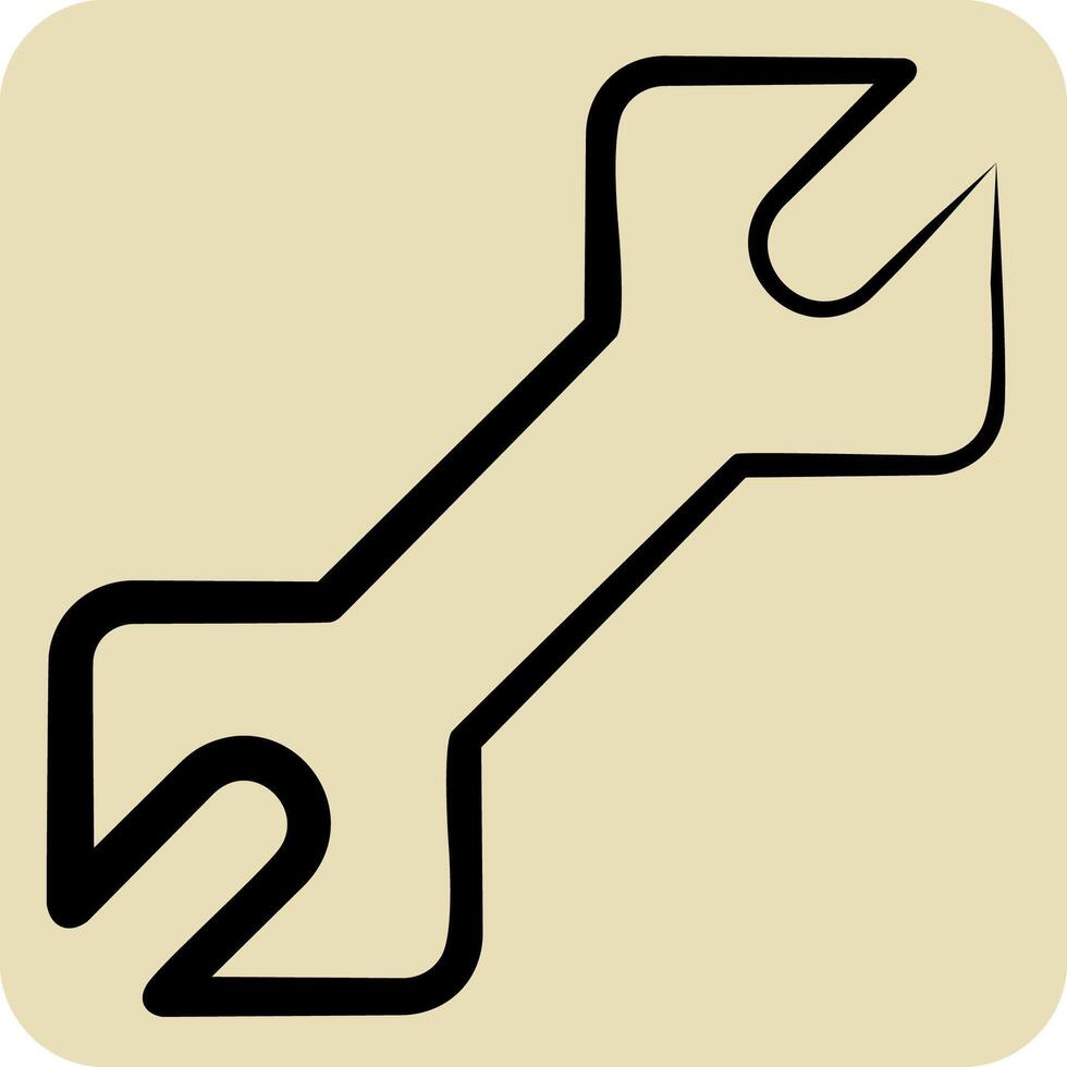 Icon Wrench. related to Repair Tools symbol. hand drawn style. design editable vector