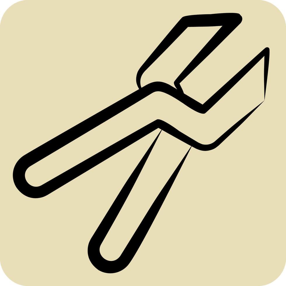Icon Zinc Scissors. related to Repair Tools symbol. hand drawn style. design editable vector