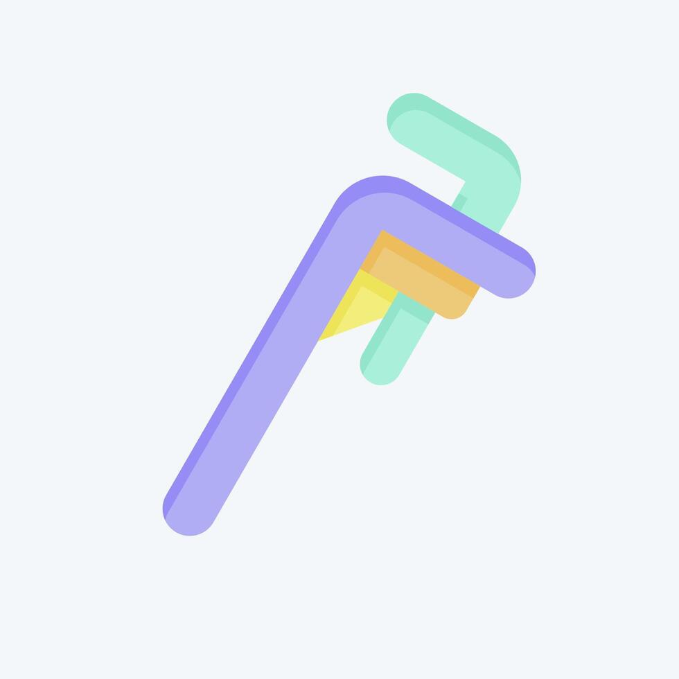 Icon Pipe Wrench. related to Repair Tools symbol. flat style. design editable vector