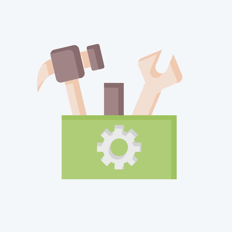 Icon Tool Box. related to Repair Tools symbol. flat style. design editable vector