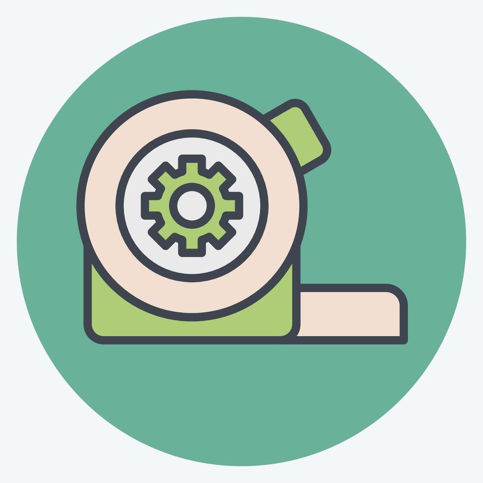Icon Measure Tape. related to Repair Tools symbol. color mate style. design editable vector