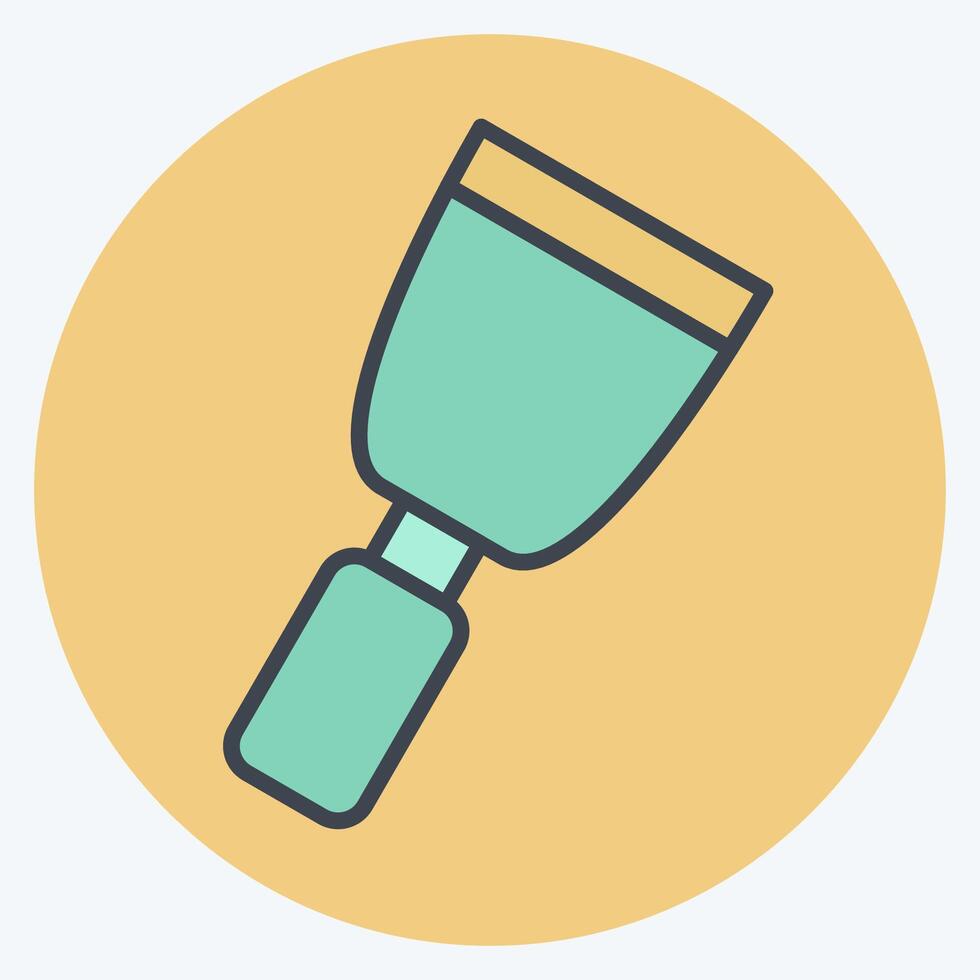 Icon Paint Trowel. related to Repair Tools symbol. color mate style. design editable vector