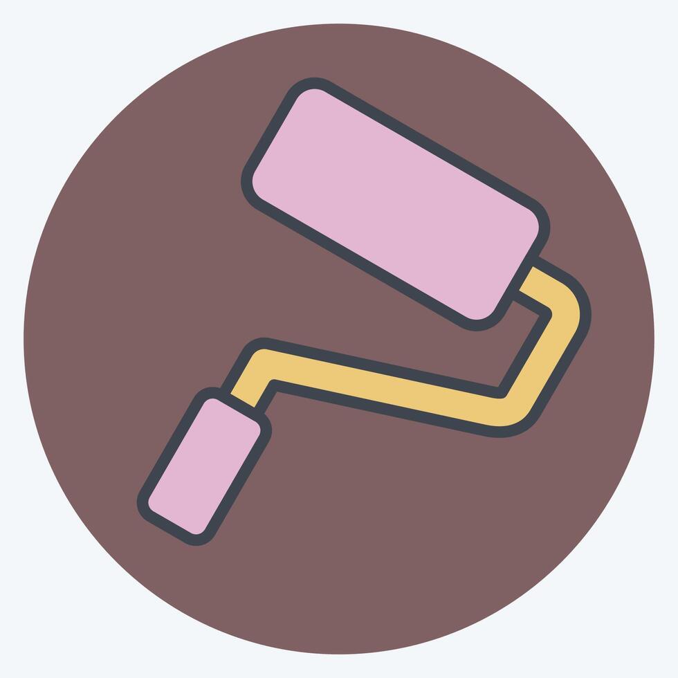 Icon Paint Roller. related to Repair Tools symbol. color mate style. design editable vector