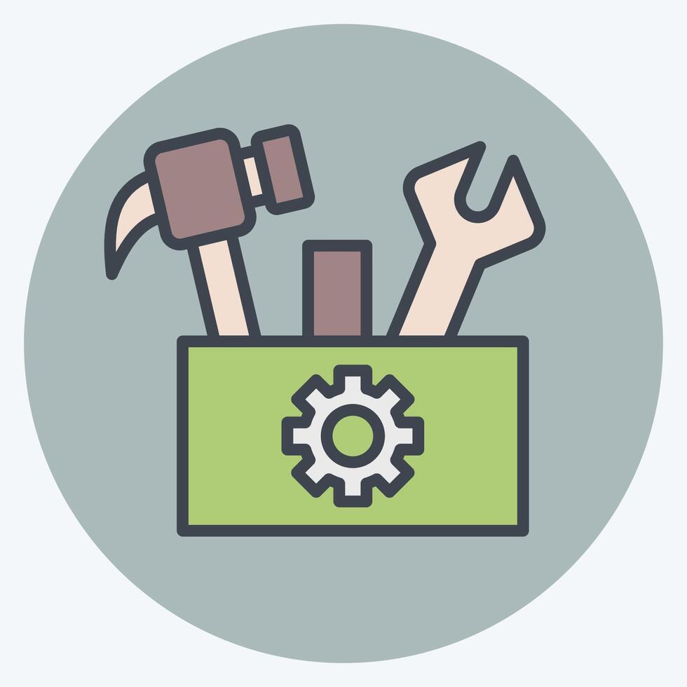 Icon Tool Box. related to Repair Tools symbol. color mate style. design editable vector