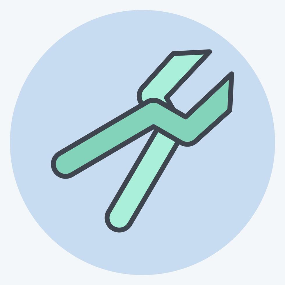 Icon Zinc Scissors. related to Repair Tools symbol. color mate style. design editable vector