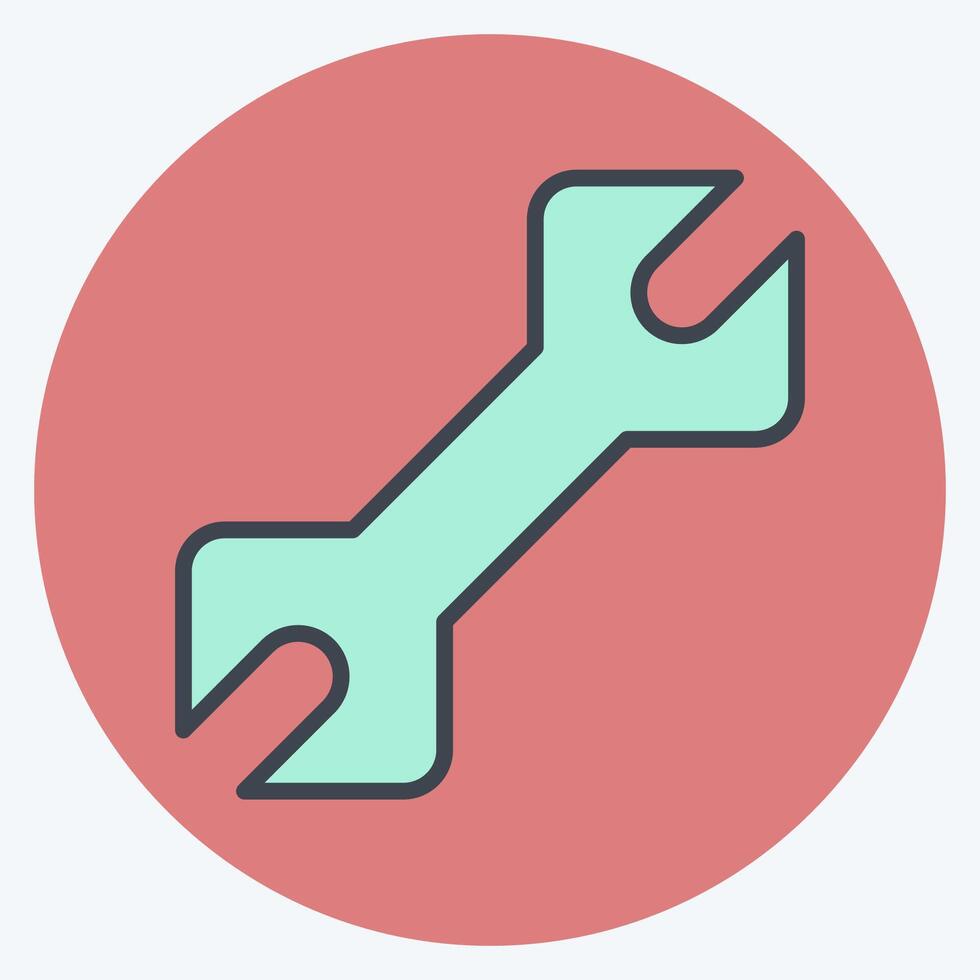 Icon Wrench. related to Repair Tools symbol. color mate style. design editable vector