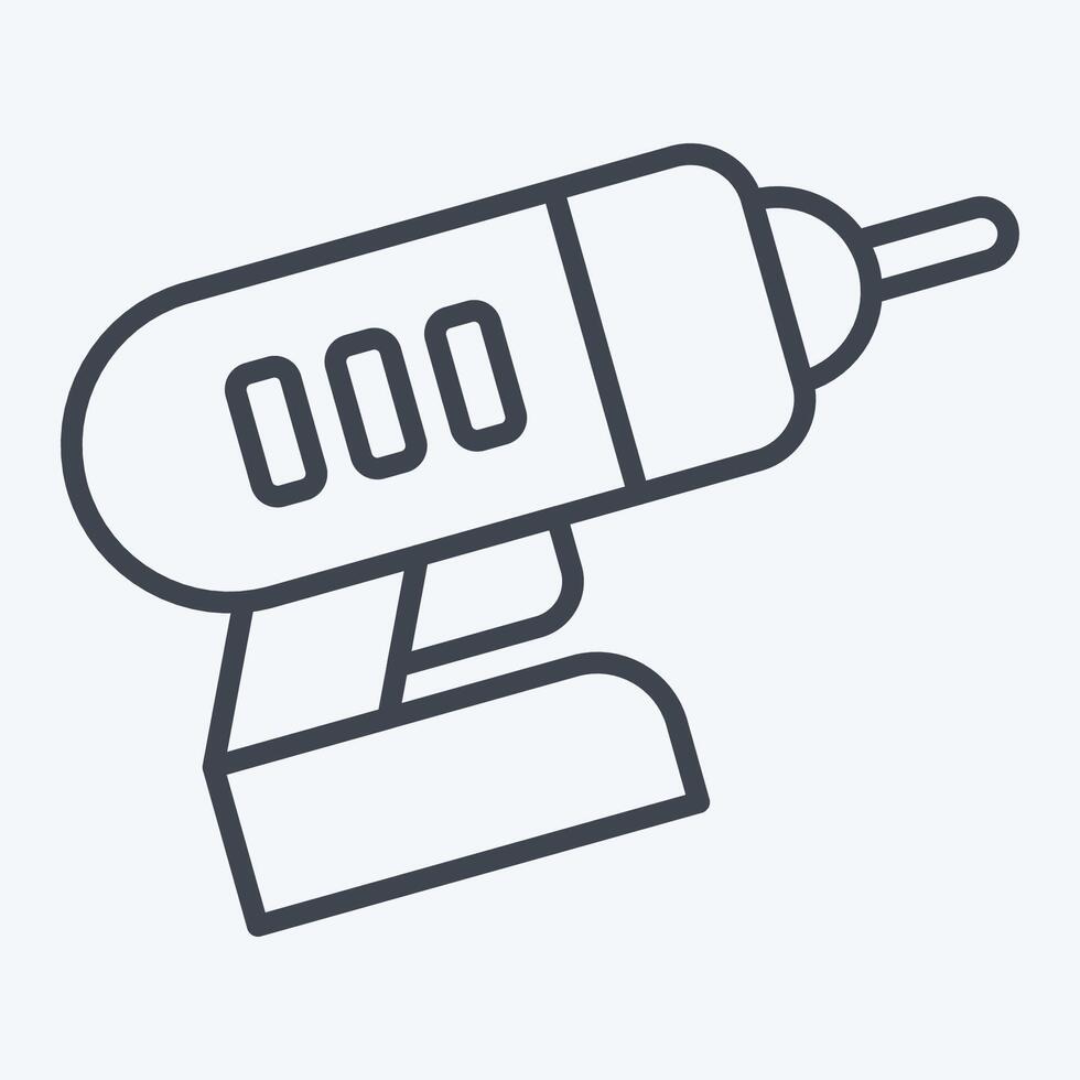 Icon Drill. related to Repair Tools symbol. line style. design editable vector