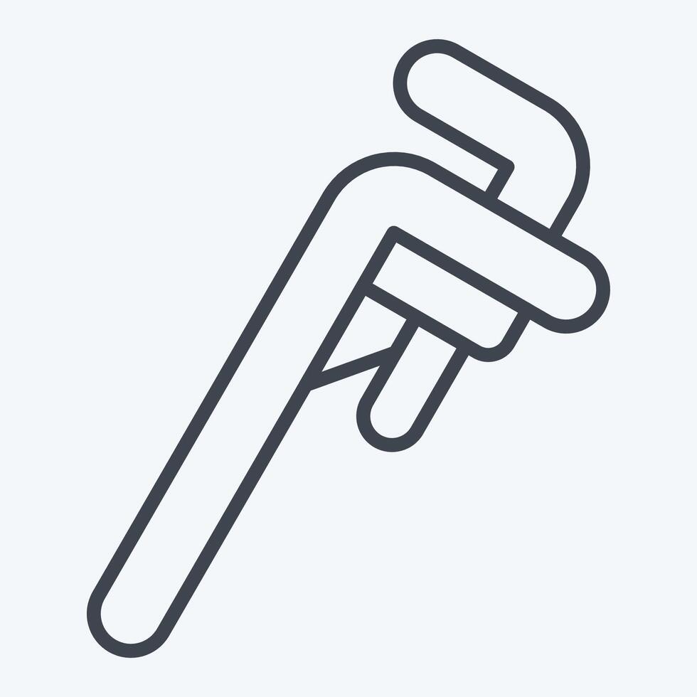 Icon Pipe Wrench. related to Repair Tools symbol. line style. design editable vector