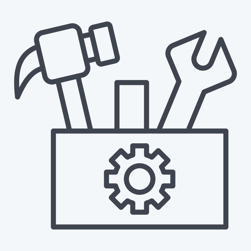 Icon Tool Box. related to Repair Tools symbol. line style. design editable vector