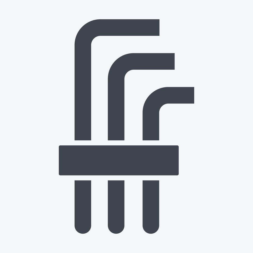Icon Hex Keys. related to Repair Tools symbol. glyph style. design editable vector