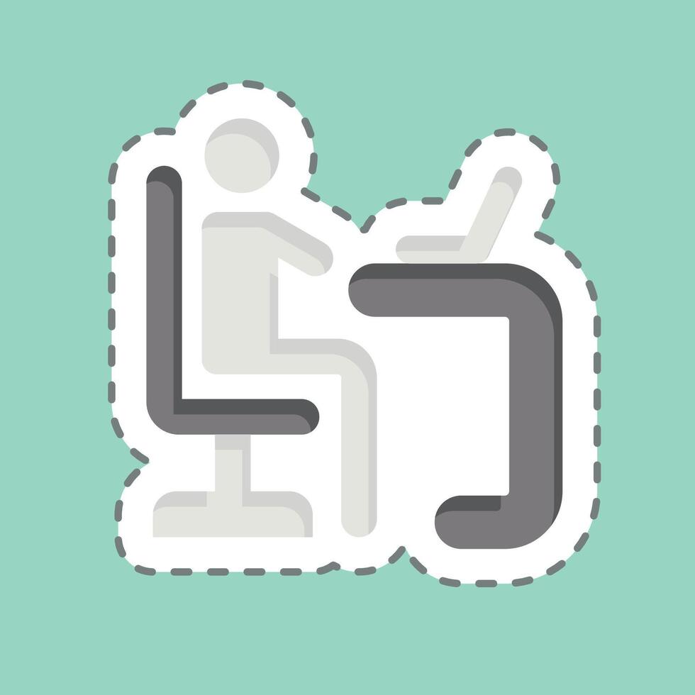 Sticker line cut Learner. related to Development symbol vector