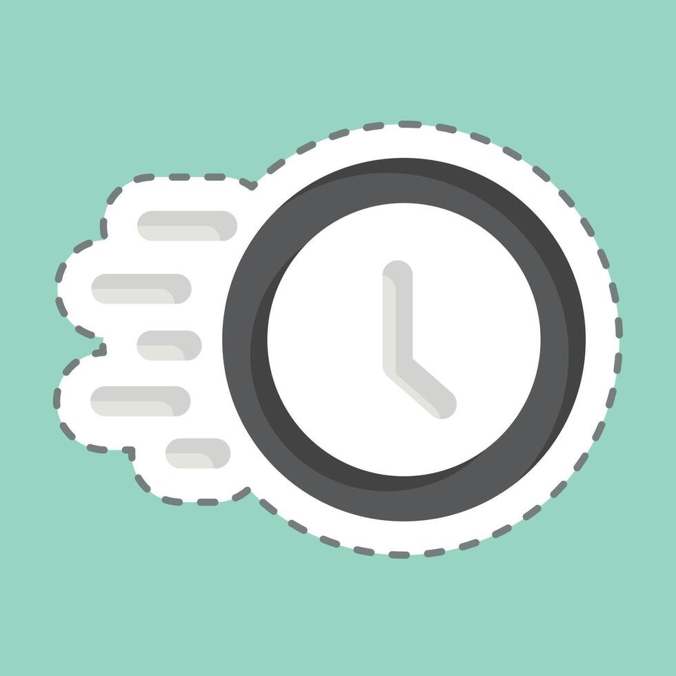 Sticker line cut Progress Clock. related to Development symbol vector