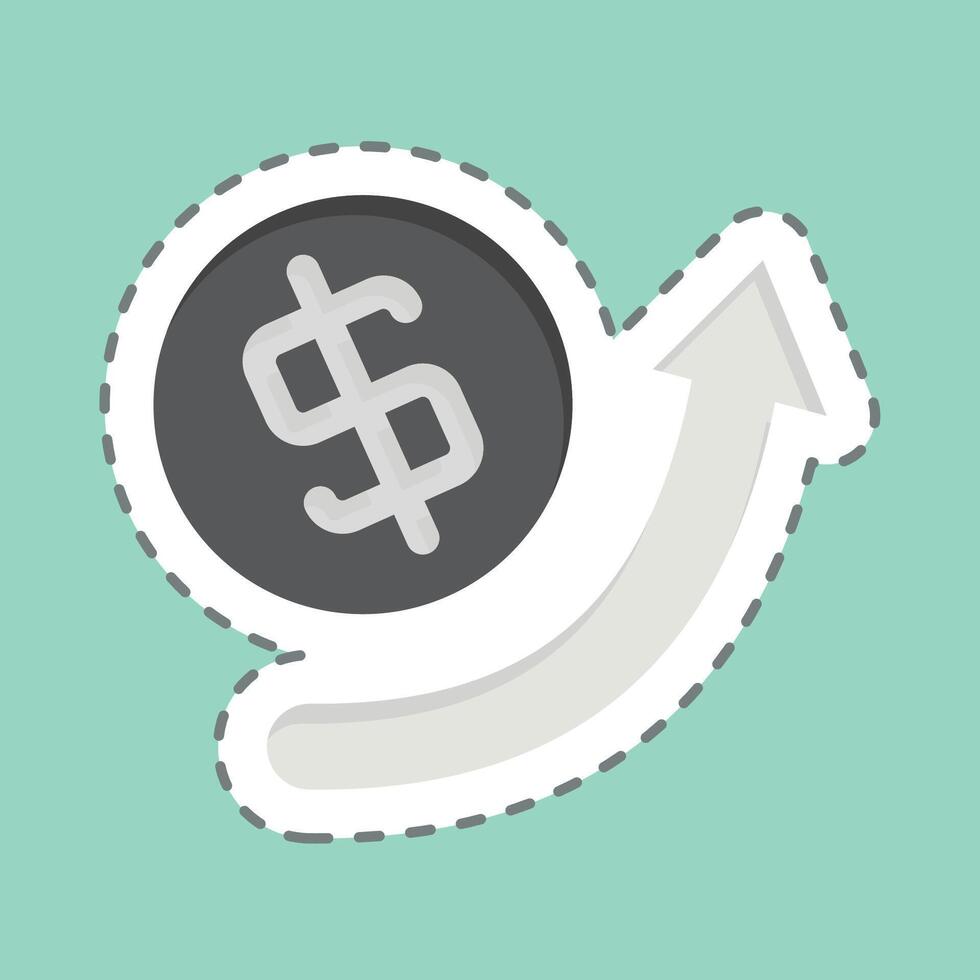 Sticker line cut Growth Arrow. related to Development symbol vector