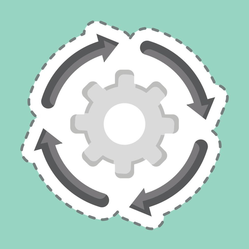 Sticker line cut Development Settings. related to Development symbol vector