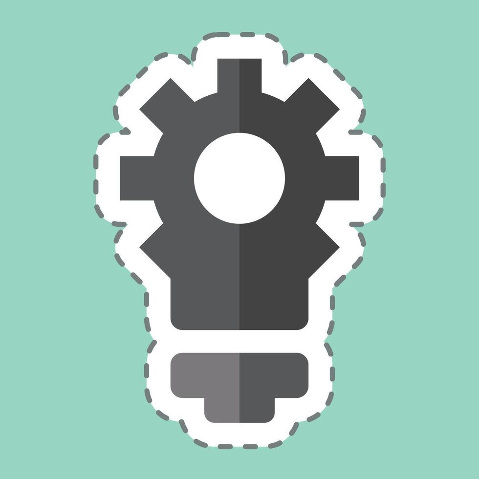 Sticker line cut Creative Innovation. related to Development symbol vector