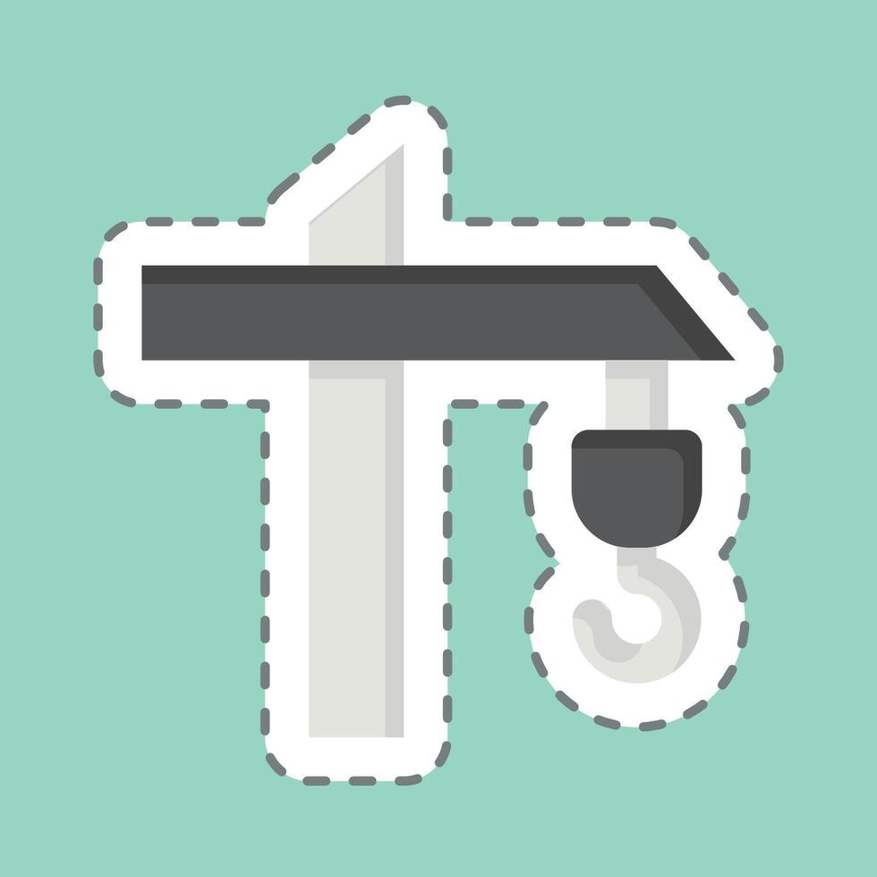 Sticker line cut Construction. related to Development symbol vector