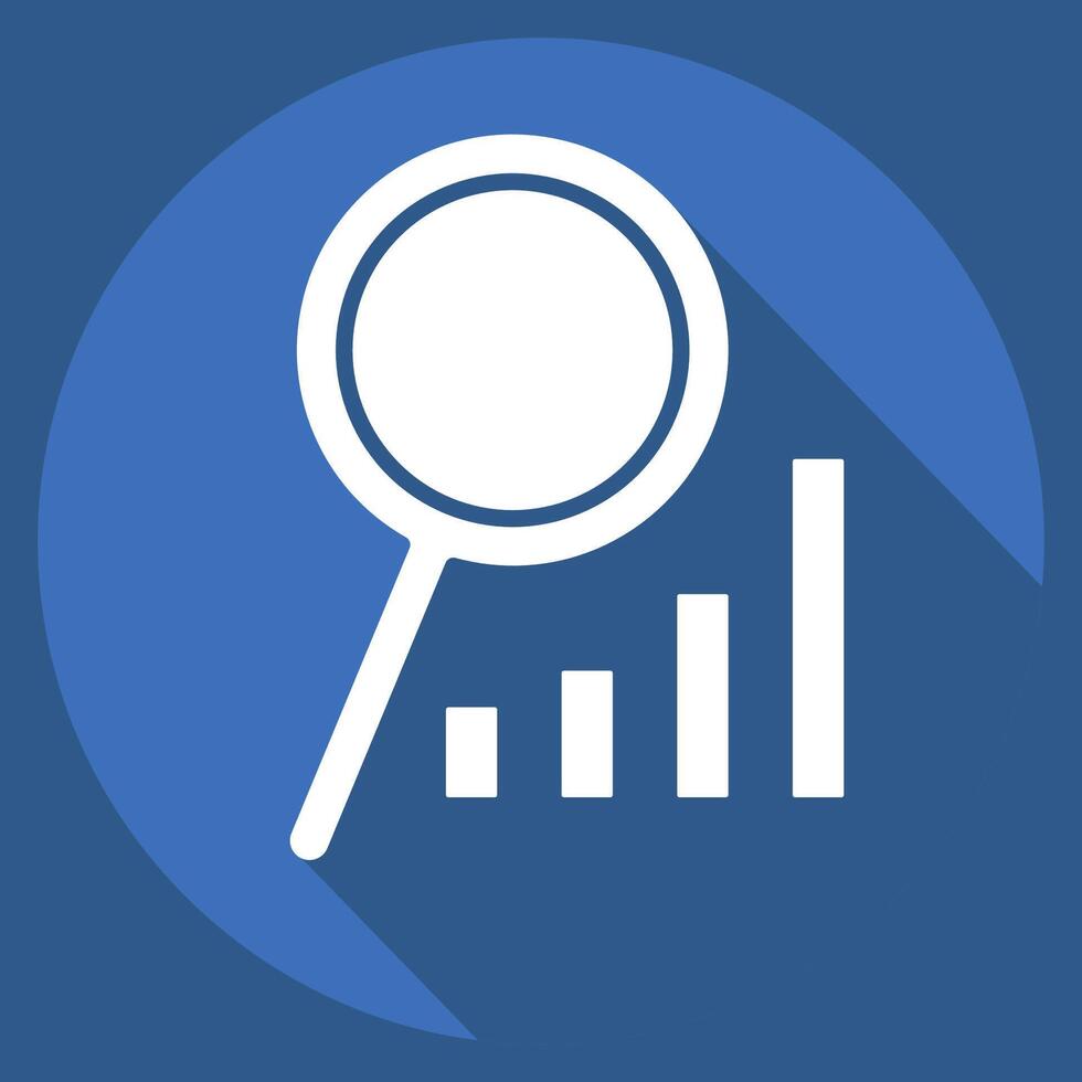 Icon Market Analysis. related to Development symbol. long shadow style vector