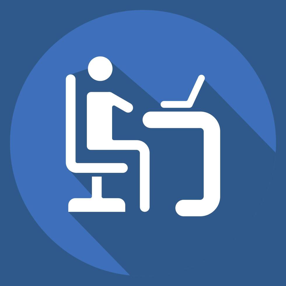 Icon Learner. related to Development symbol. long shadow style vector