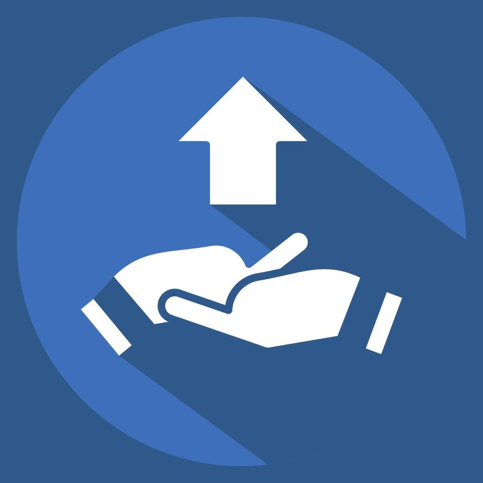 Icon Development Cooperation. related to Development symbol. long shadow style vector